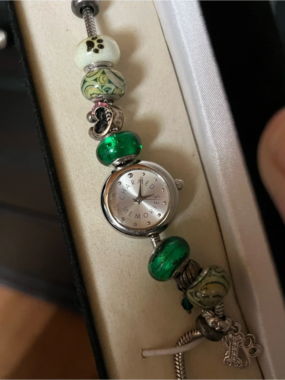 Vintage KAY Jewelers Charmed Memories Beaded Charm Watch Bracelet